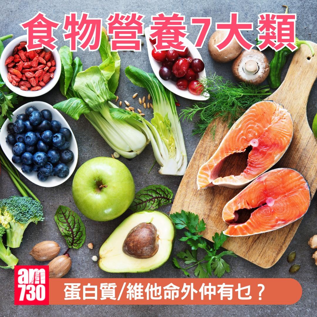 食物營養7大類|蛋白質/維他命外仲有乜?(am730製圖)