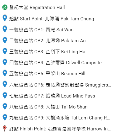 毅行者2024路線,終點為哈羅香港國際學校。(官網資料)