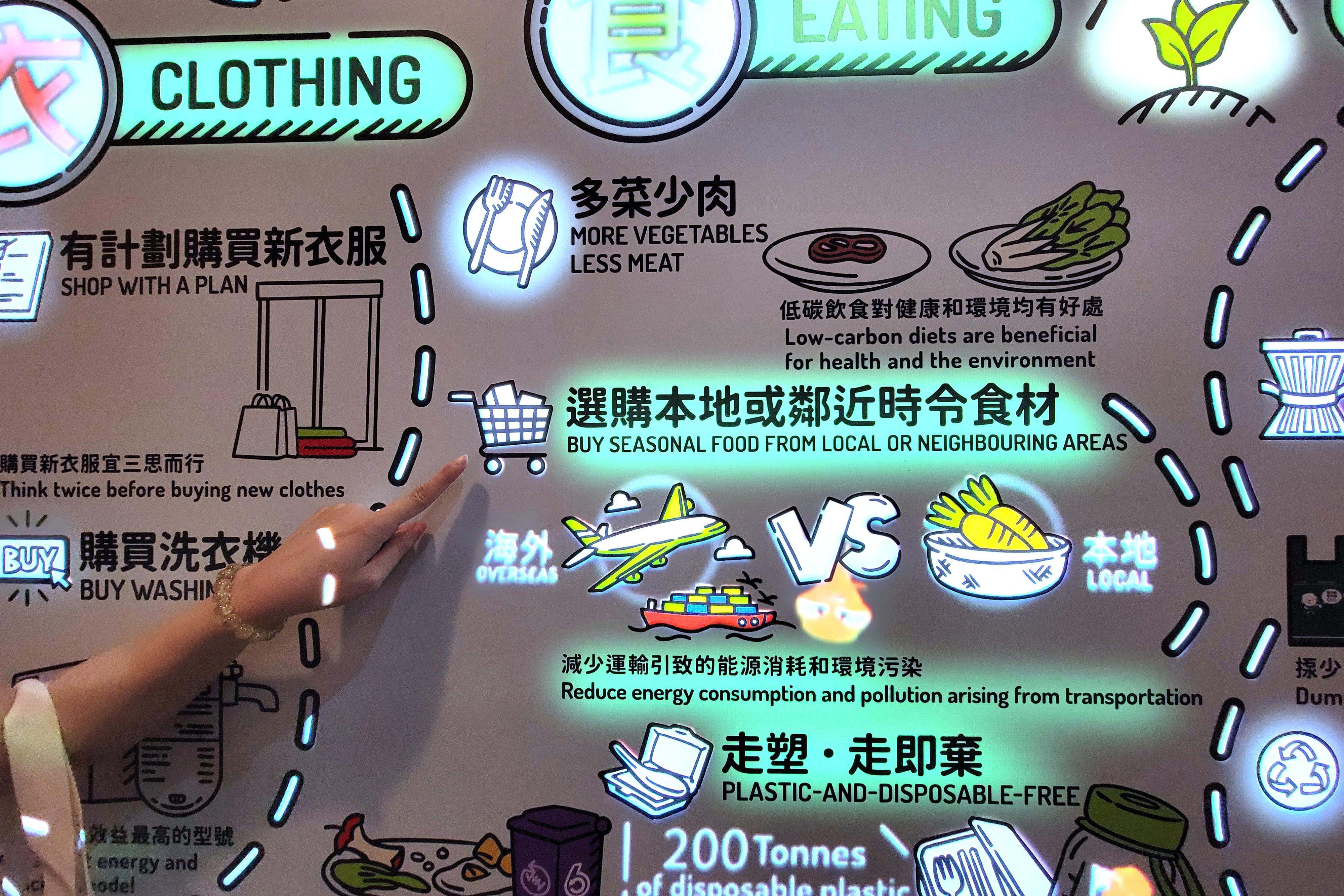 「大嘥鬼禮賓室」是展開「大嘥鬼特工」探秘之旅的起點,設有互動螢幕,讓大家 了解如何從衣、食、住、行中改變生活上的小習慣,實踐低碳生活。