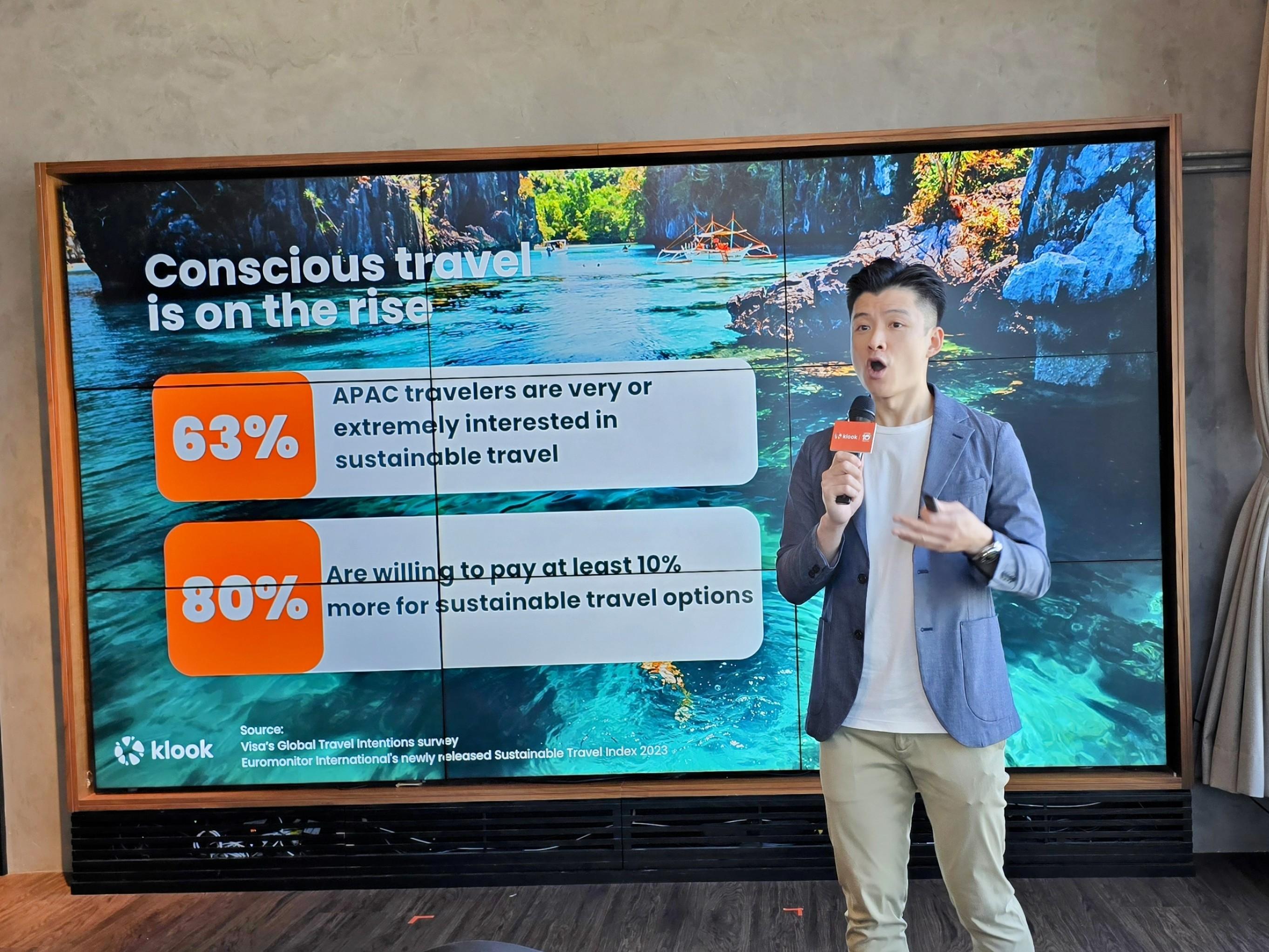 他又分享數據,指63%亞太區旅客對永續旅遊抱有興趣。