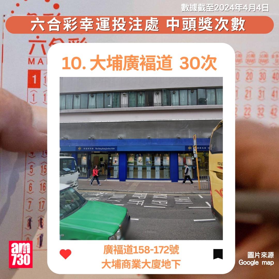 六合彩十大幸運投注站|大埔廣福道(am730製圖)