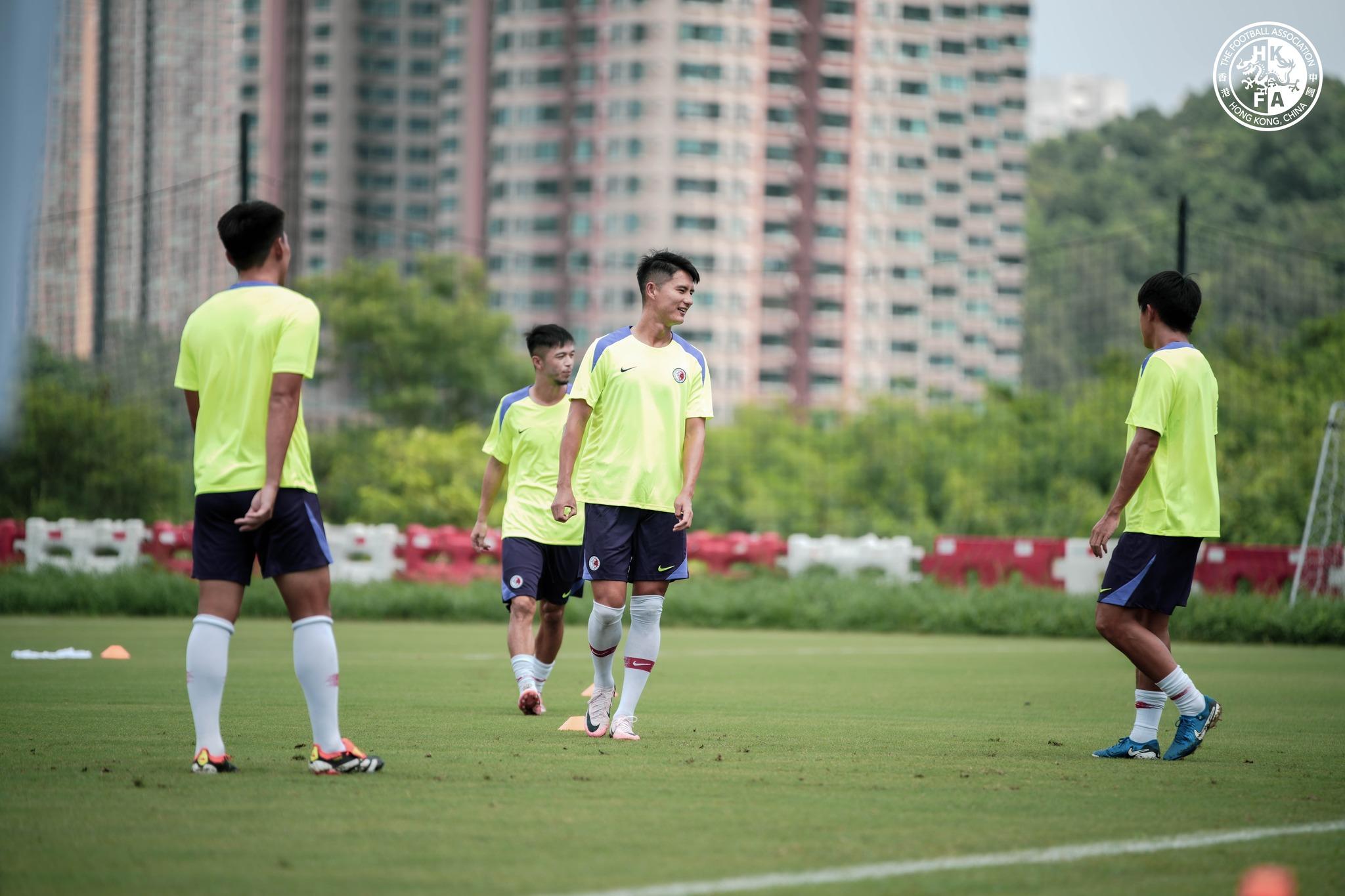 香港足球|黃威等香港隊球員集訓備戰斐濟三角賽。(香港足總圖片)