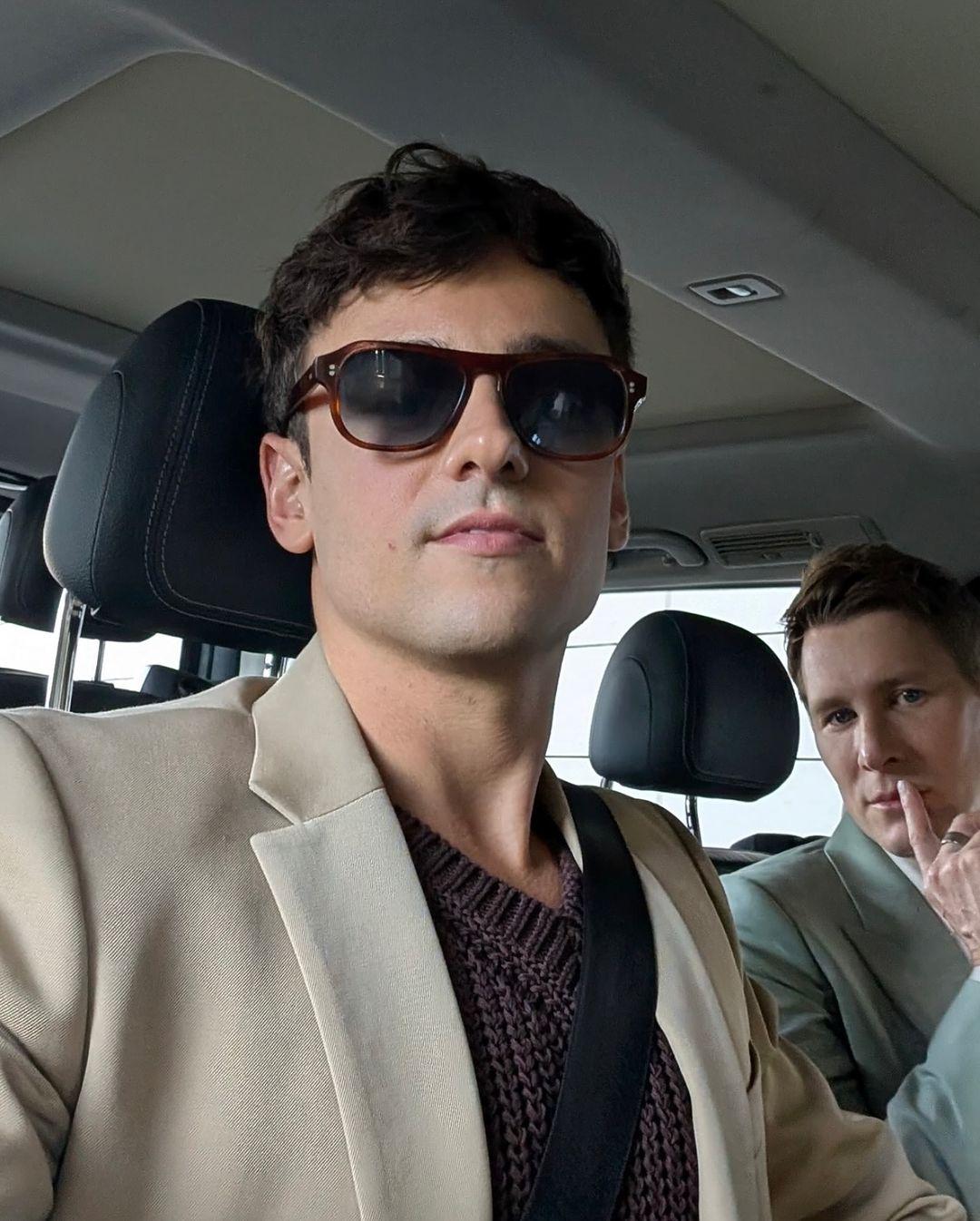 英國跳水王子Tom Daley與老公Dustin Lance Black悄悄來到香港出席活動。