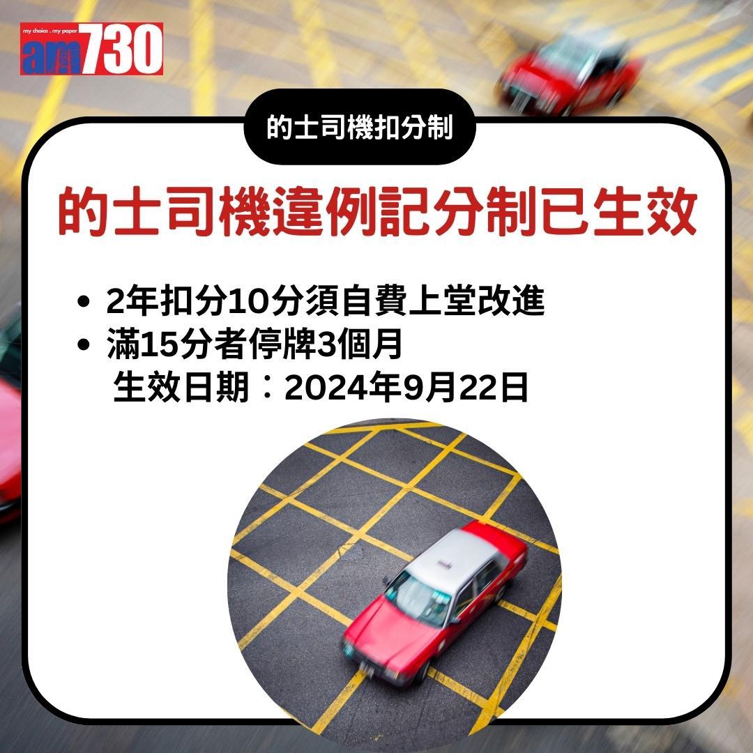 的士司機扣分制|扣滿15分停牌3個月(am730製圖)