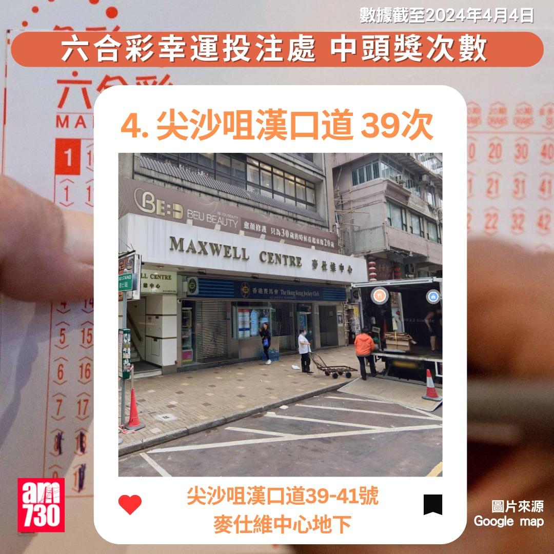 六合彩十大幸運投注站|尖沙咀漢口道(am730製圖)