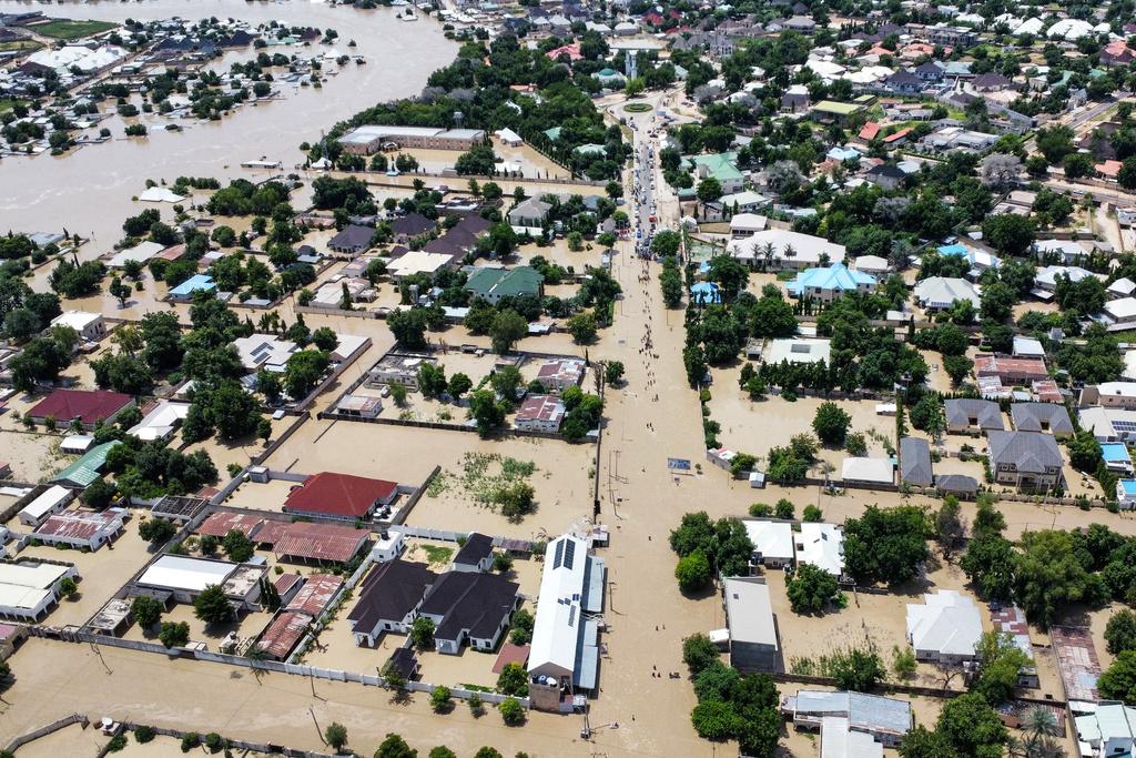 尼日利亞東北部城市邁杜古里水災災情。(美聯社)