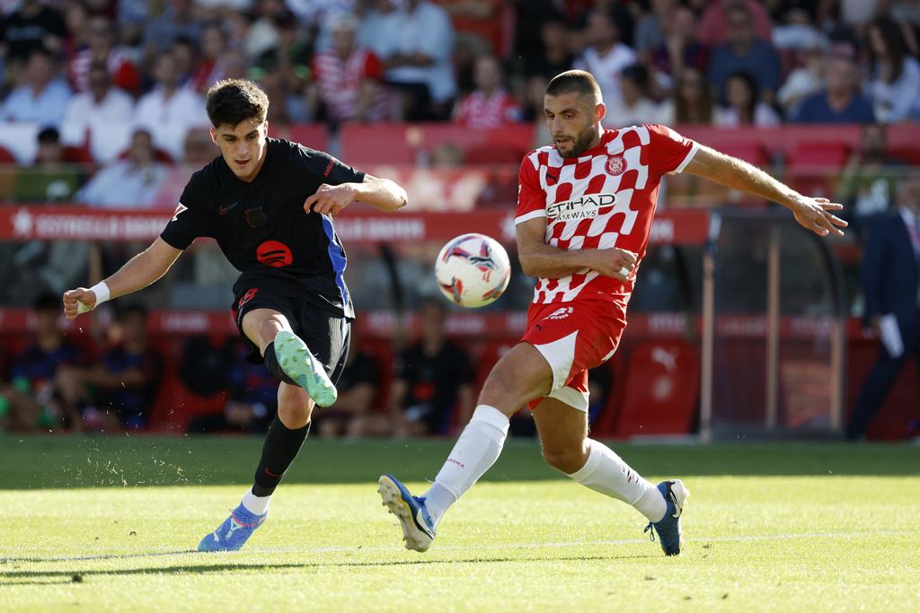 巴塞隆拿作客大勝基羅納4:1。(美聯社)