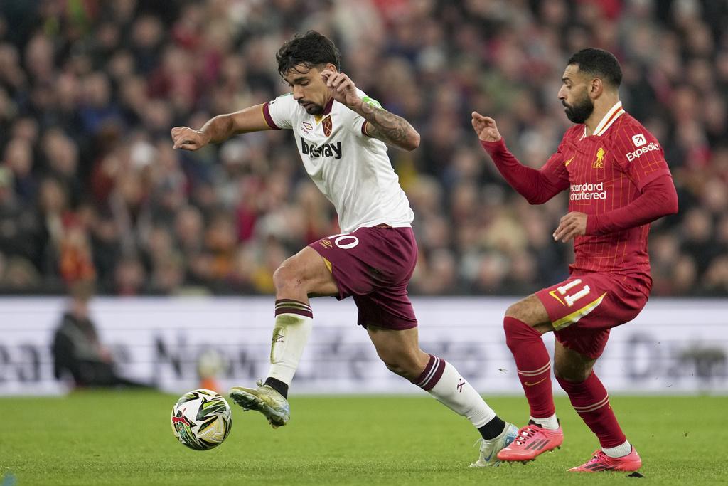 利物浦在聯賽盃第3圈淘汰韋斯咸。(美聯社)