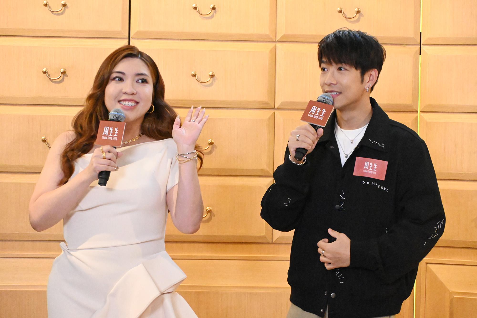 Serrini與洪嘉豪出席周生生活動。(娛樂組攝)