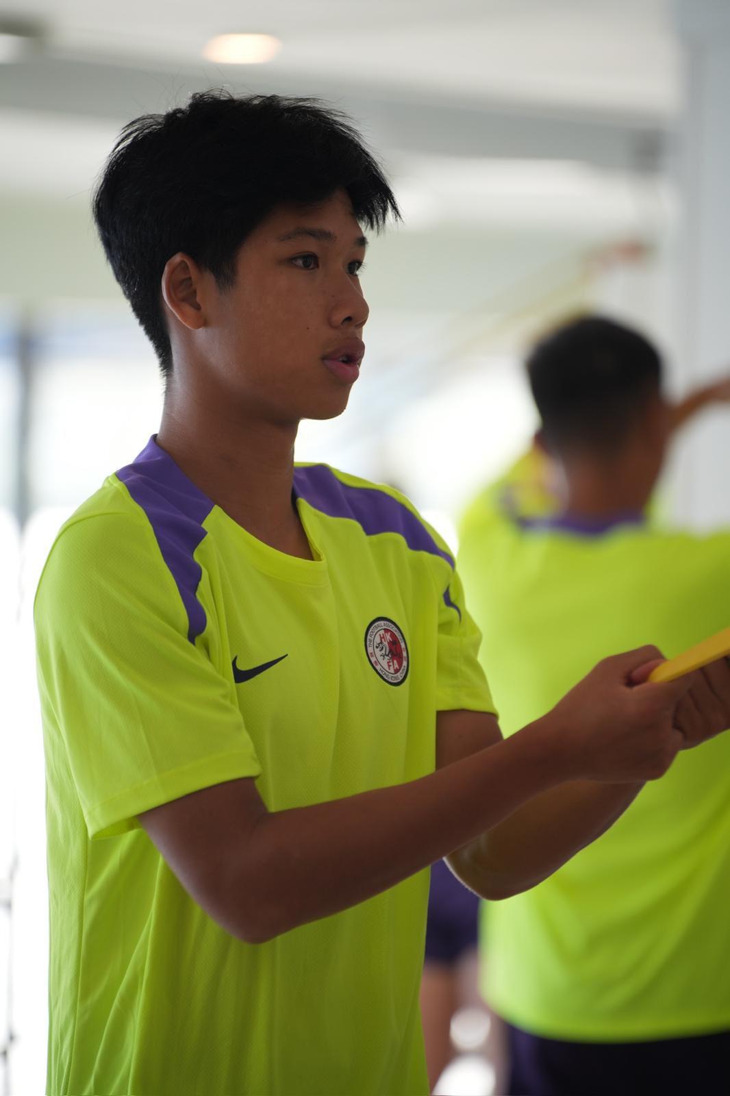 香港隊青年球員周子謙。(香港足總提供圖片)