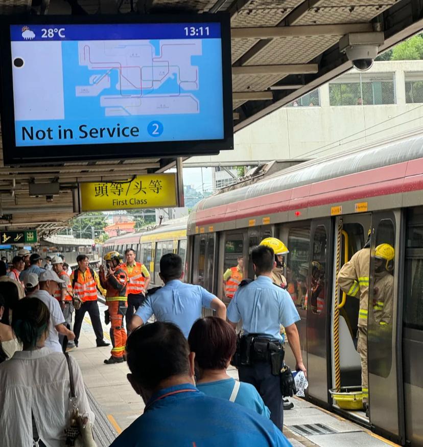 港鐵九龍塘站有人進入路軌,東鐵綫往來九龍塘至大圍暫停。(小紅書圖)
