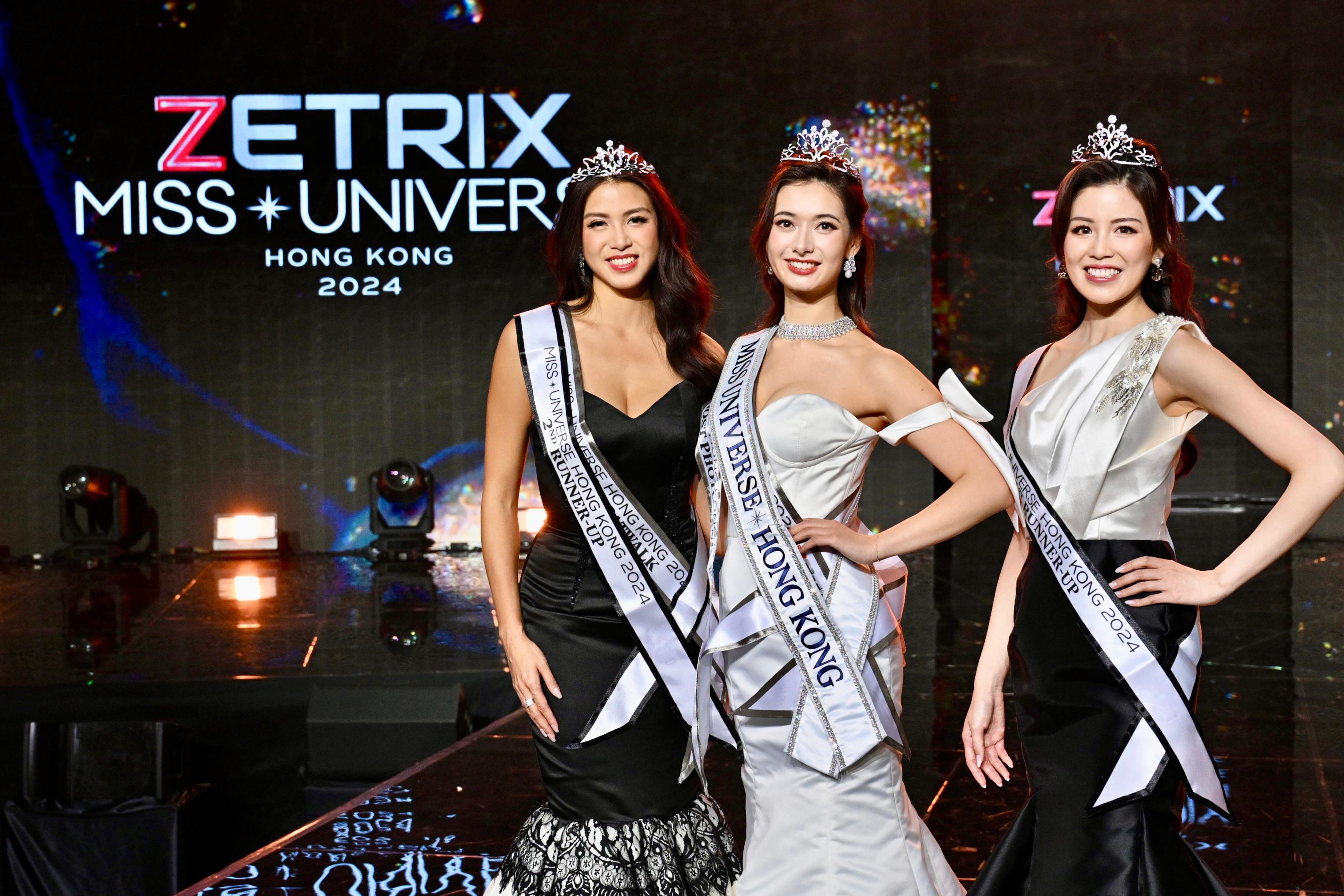 季軍雷莊𠒇、冠軍姚祖恩及亞軍甄蕎。