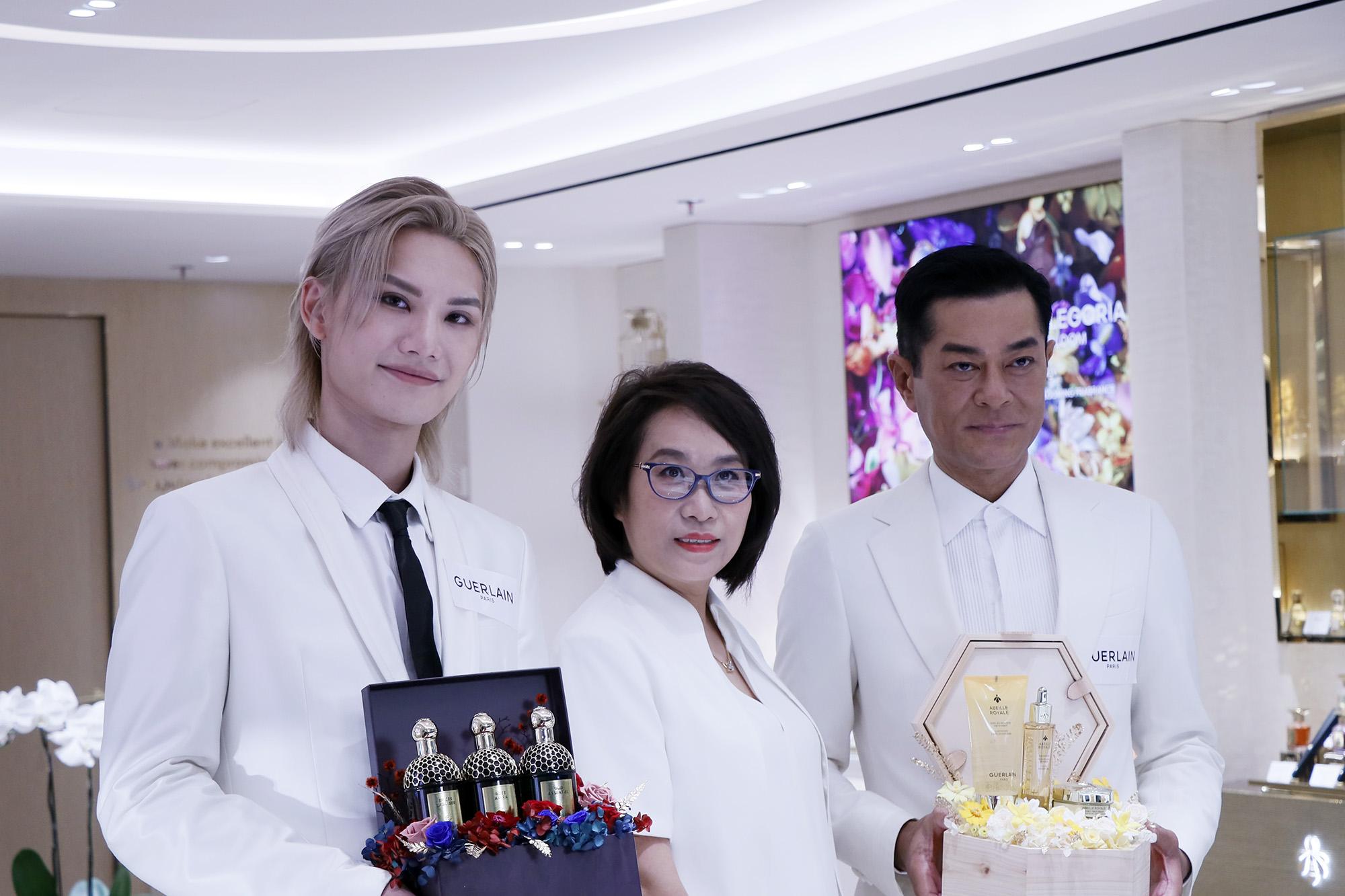 古天樂與Jeremy出席品牌護膚品牌活動。