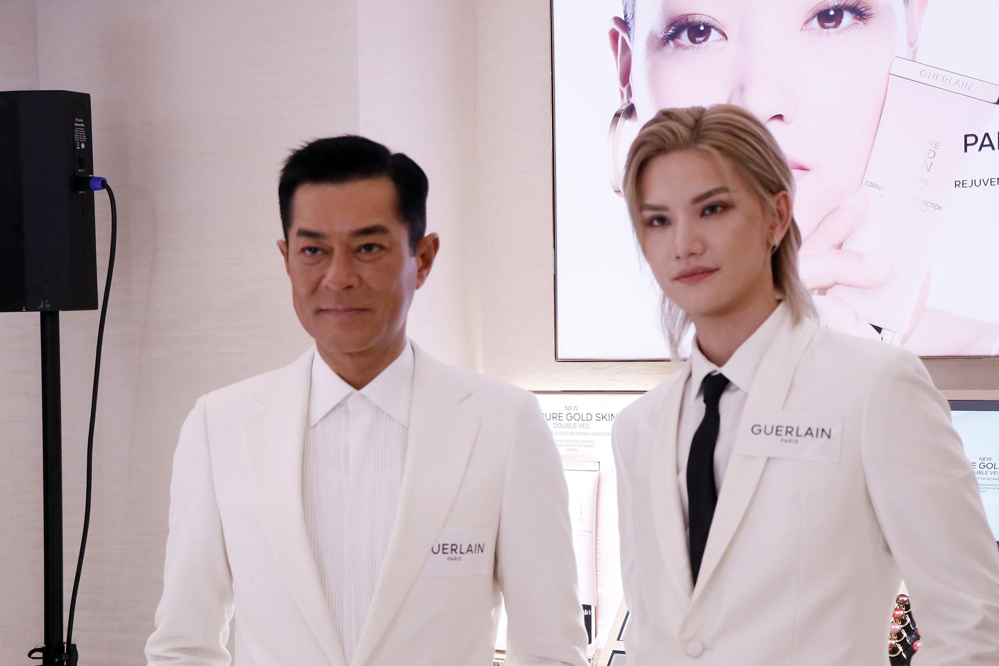 古天樂與Jeremy出席品牌護膚品牌活動。