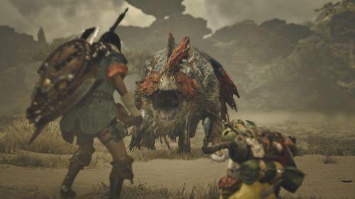 炎尾龍:棲息於「天塹沙原」的獸龍種魔物,會撒落可燃物質並用尾巴刮擦地面產生火花點燃火焰。