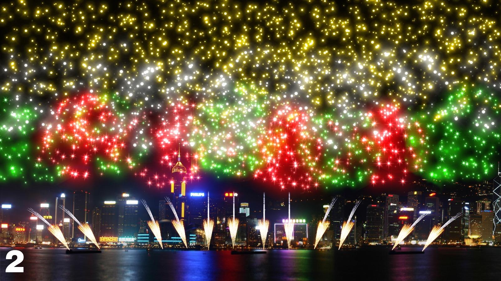 國慶煙花匯演將於10月1日在維港舉行(模擬效果圖)