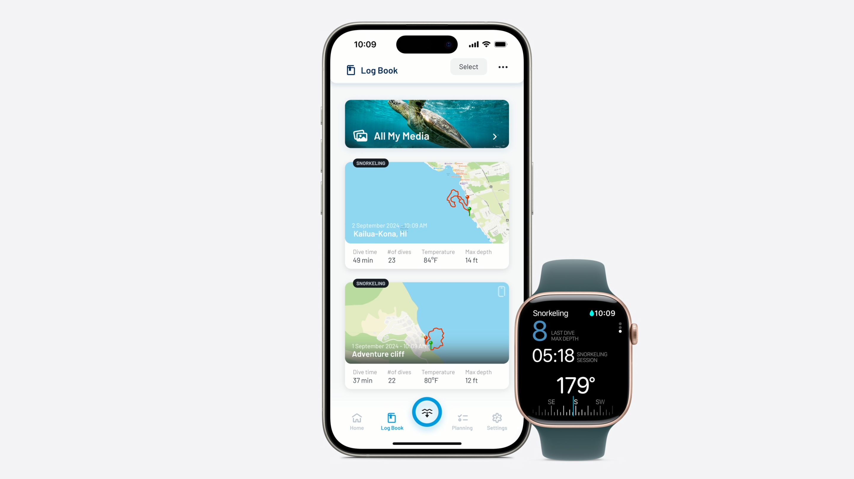 Apple Watch Series 10新增Oceanic+ app可記錄浮潛活動。