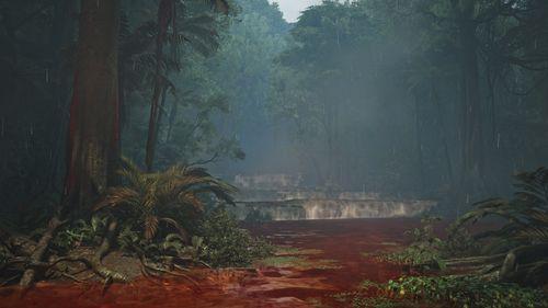 這片美麗且水源豐富的森林會隨著環境變化而改變,河流染紅、植物茂盛生長等。