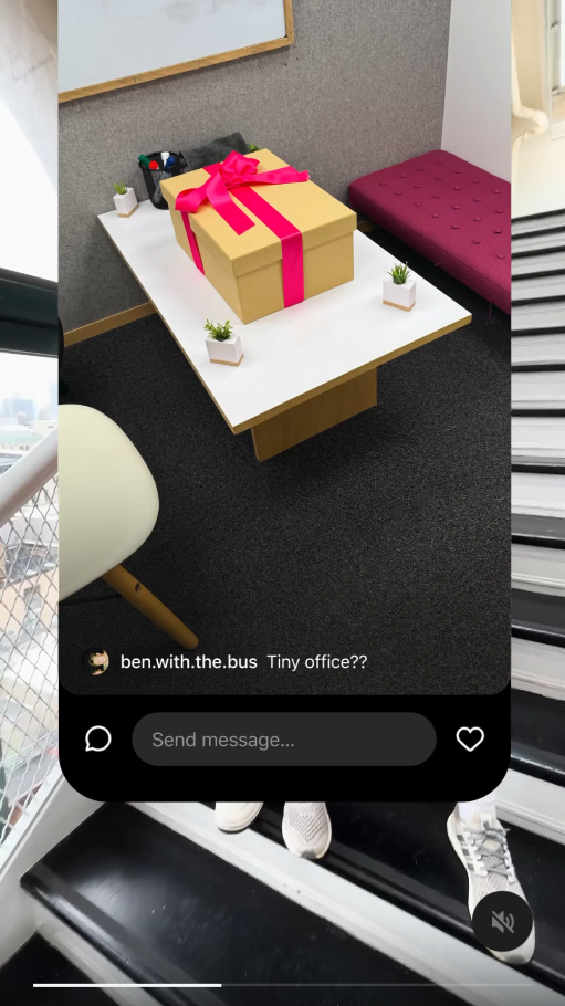 IG新功能|在IG Story中的左下角、訊息框旁邊有對話標記,一按即可留言。