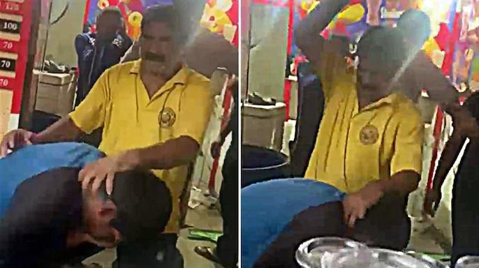 居民暴打店員洩憤。(互聯網)