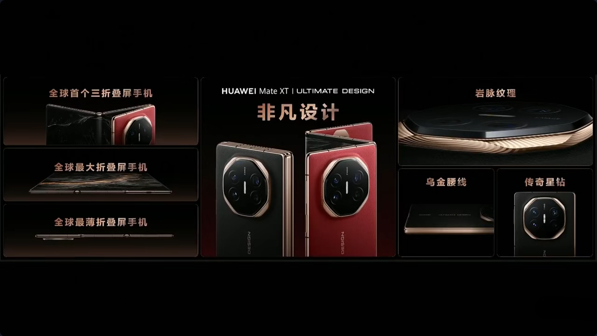 華為三摺手機HUAWEI Mate XT設計亮點。