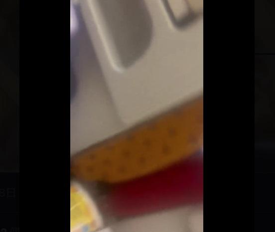 女子在機艙內拍片。(互聯網)