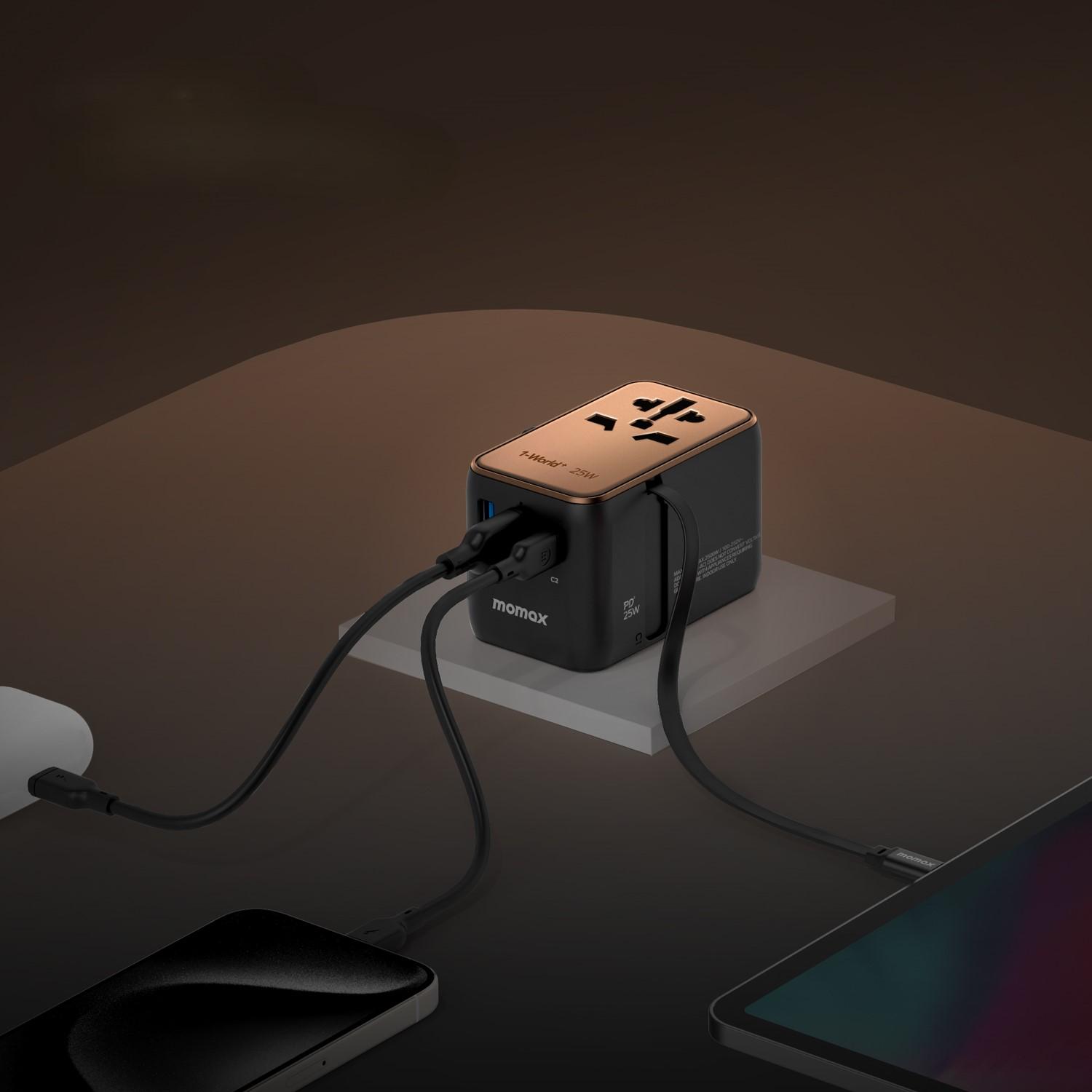 Momax 1-World旅行充電插座總輸出高達170W,可用作充MacBook Pro。