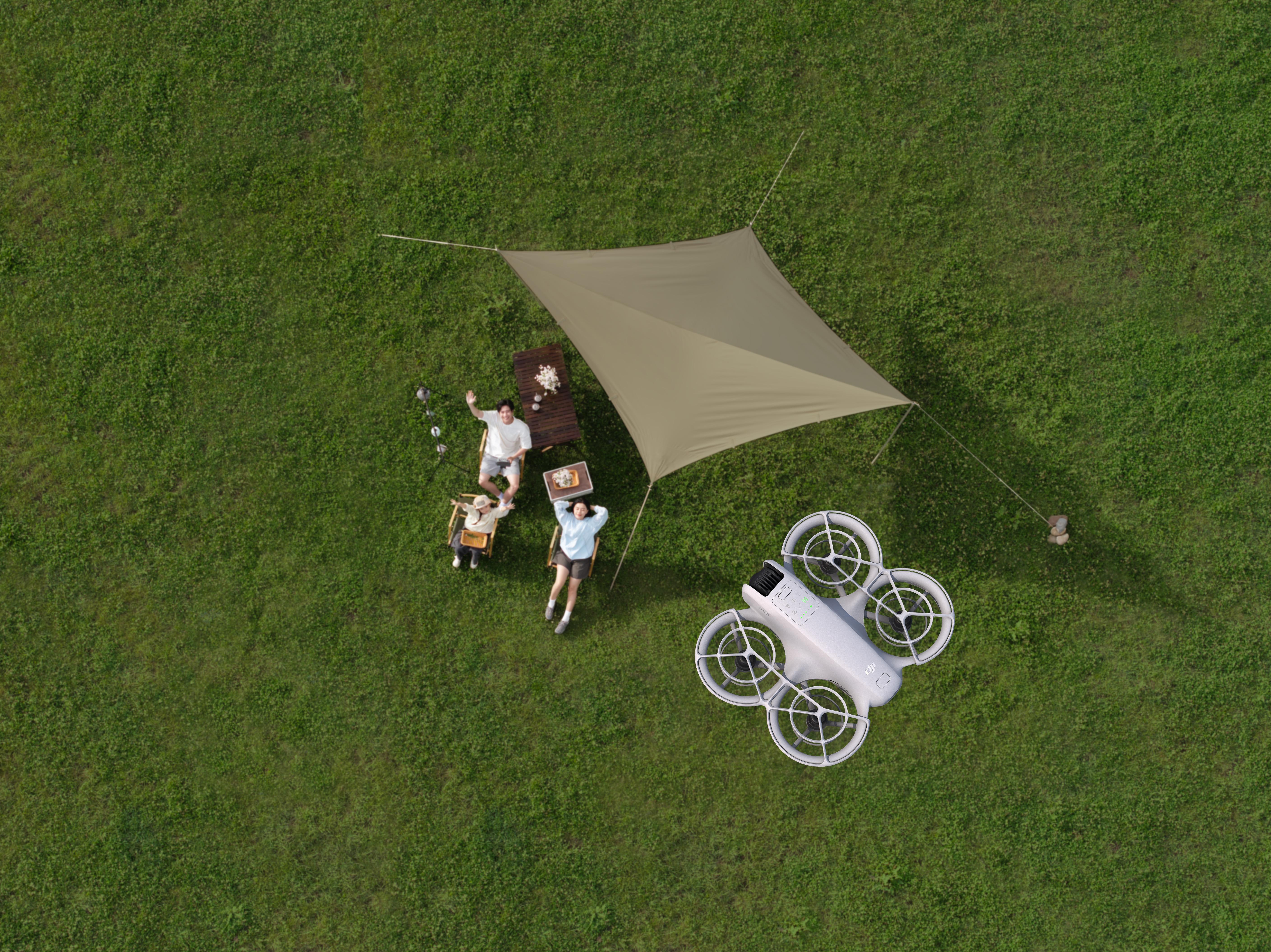 DJI Neo有18分鐘飛行時間,以app控制最遠可飛距離約50公尺。