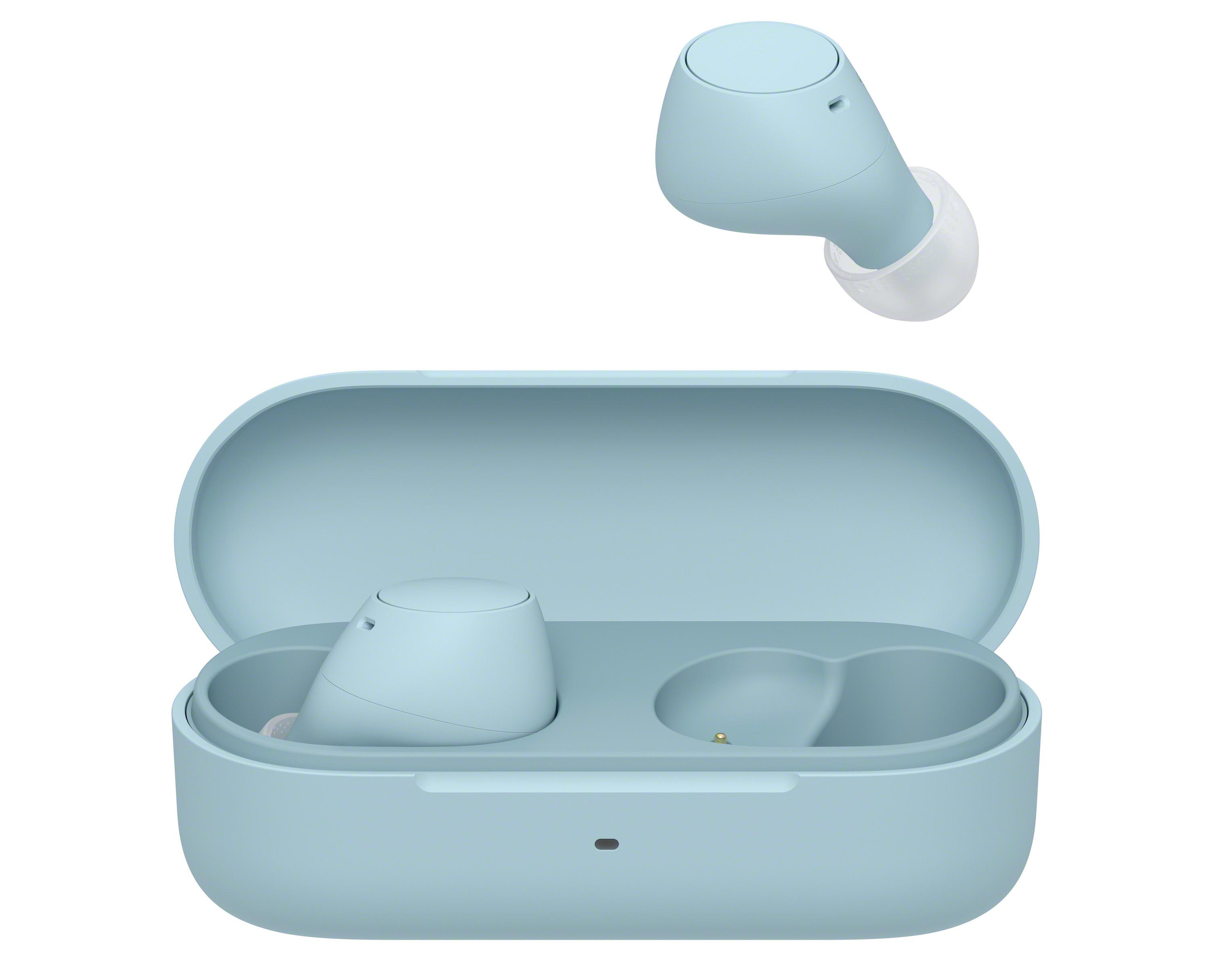 WF-C510圓柱形充電盒更細小,只重31克。