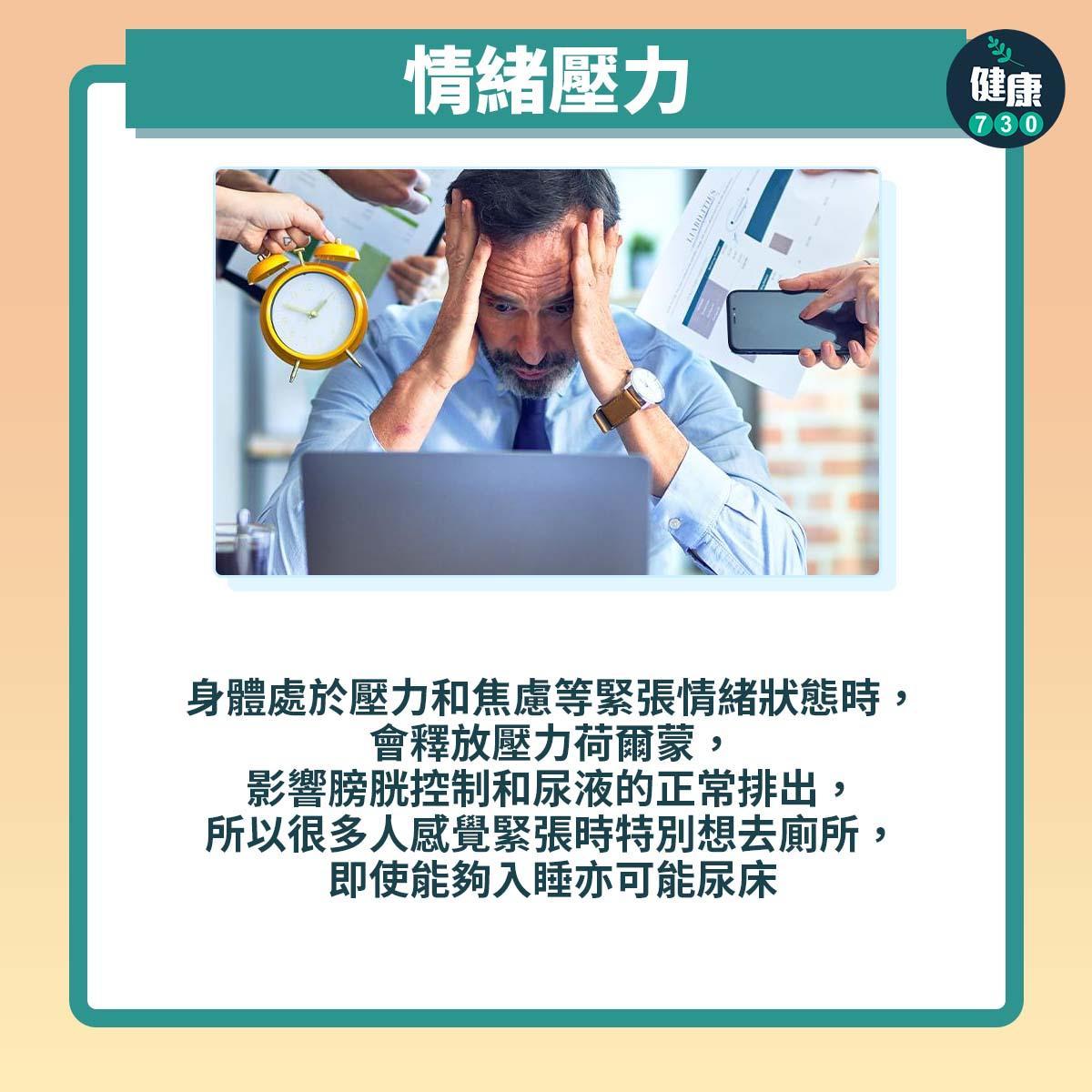 成年人尿床原因丨情緒壓力(am730製圖)