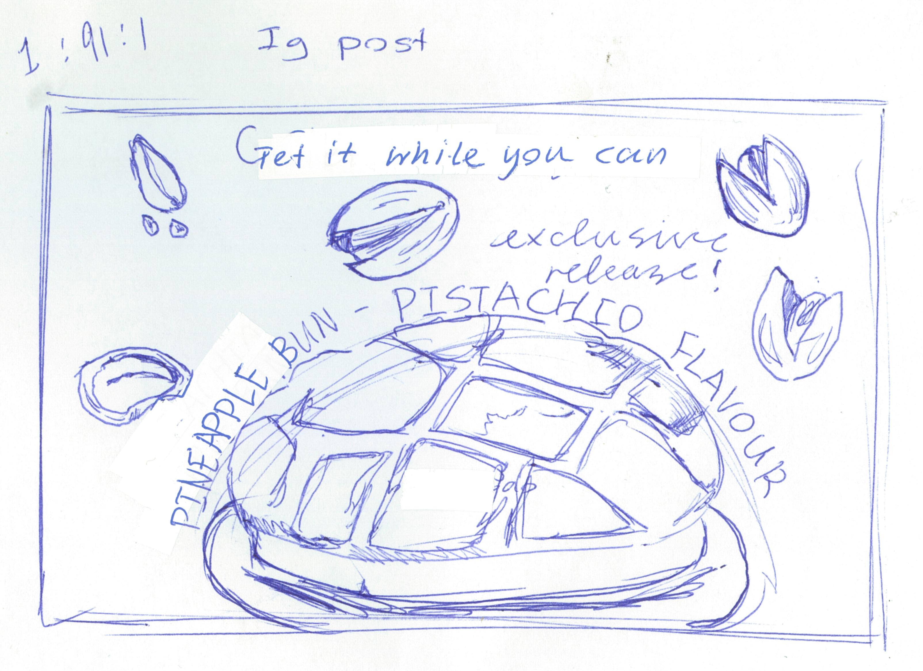 學生手繪的人氣開心果菠蘿包。