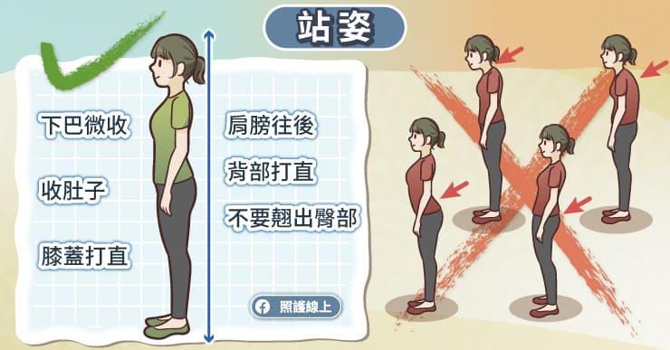 站立時記得要收肚。