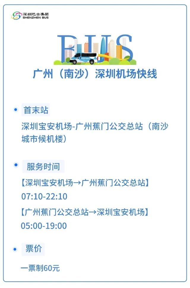 廣州(南沙)深圳機場快線跨境巴士路線詳情。(圖片來源:深圳巴士集團)