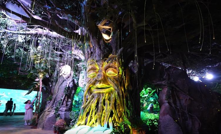 深圳小梅沙海洋世界內的布置充滿科技元素,滿足五官享受。(圖片來源:小梅沙官方視頻)