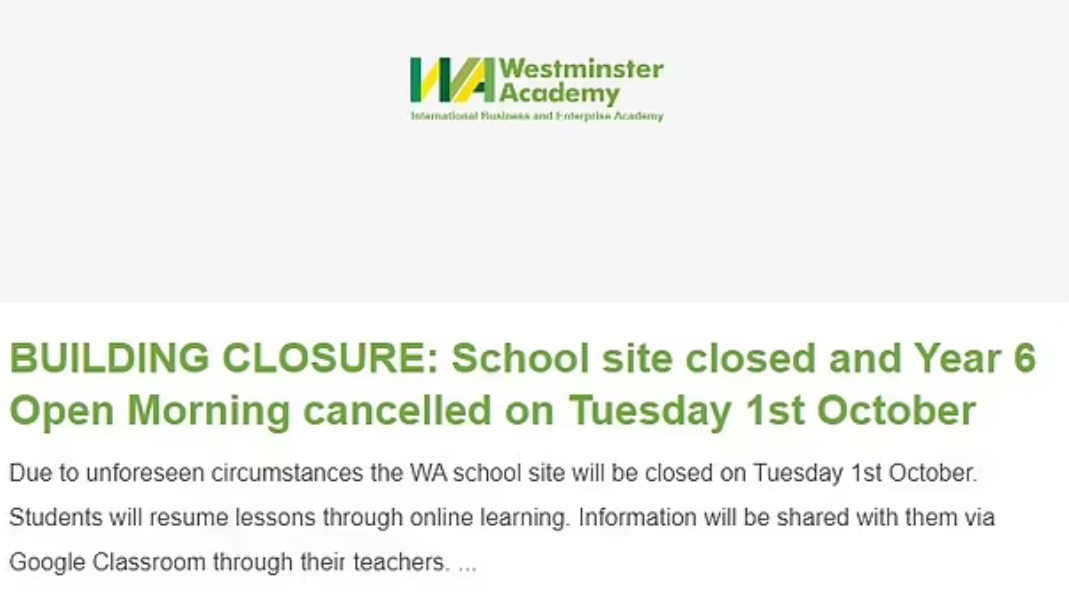 校方宣布周三校園關閉。(互聯網)