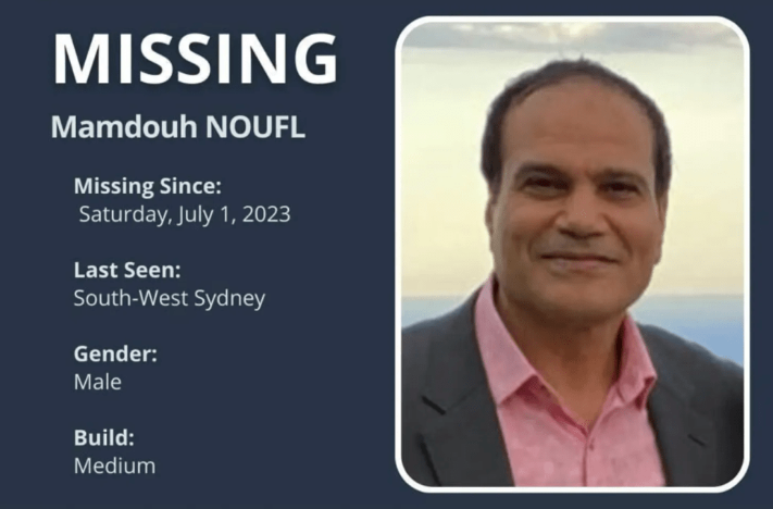 Mamdouh Noufl失蹤多時,疑已被妻子殺害並肢解。(互聯網)