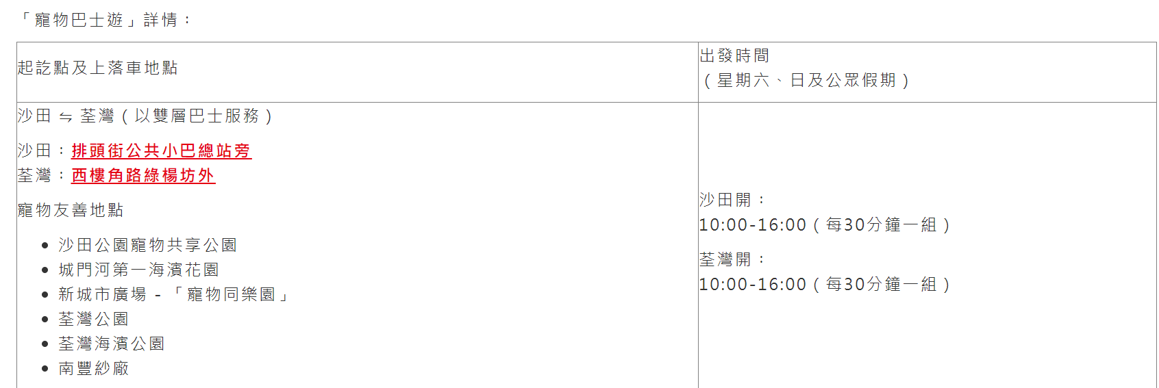 九巴將於周日(10月13日)起推出5條恆常「寵物巴士遊」路線,每逢周六、日及公眾假期,讓主人及寵物一同乘巴士,遊走沙田、荃灣、白石角、西貢、西九文化區及馬灣。