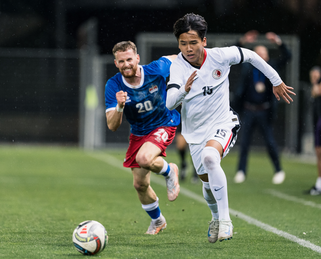 香港足球代表隊新任主教練韋斯活首仗正式領軍作客列支敦士登隊,以0:1輸波 (足總圖片)