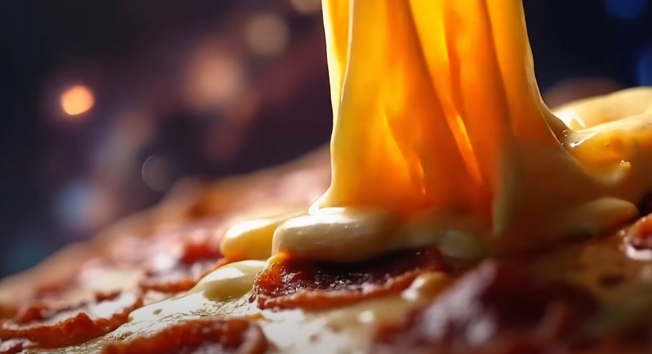 Pizza Hut同時推出了一套生成AI製作的宣傳影片,搭配「AI Pizza」背景音樂,以宣傳最新AI Pizza。