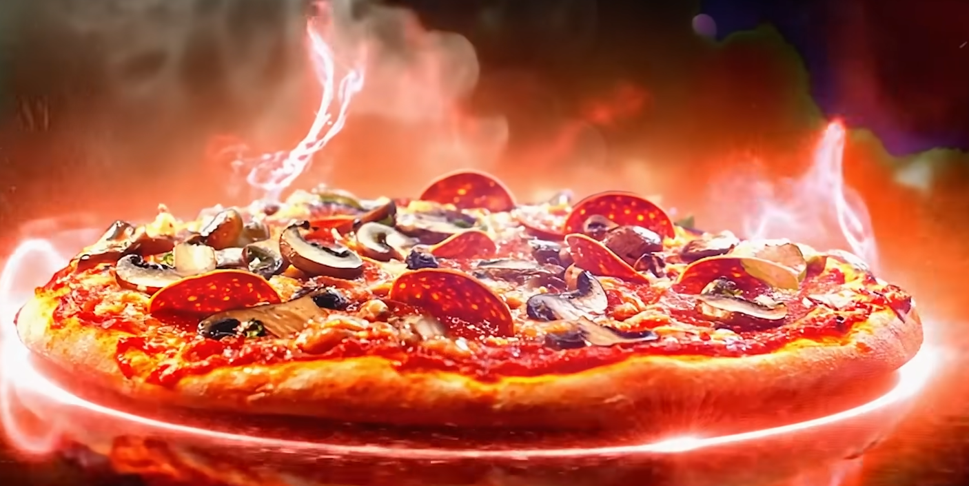 Pizza Hut同時推出了一套生成AI製作的宣傳影片,搭配「AI Pizza」背景音樂,以宣傳最新AI Pizza。