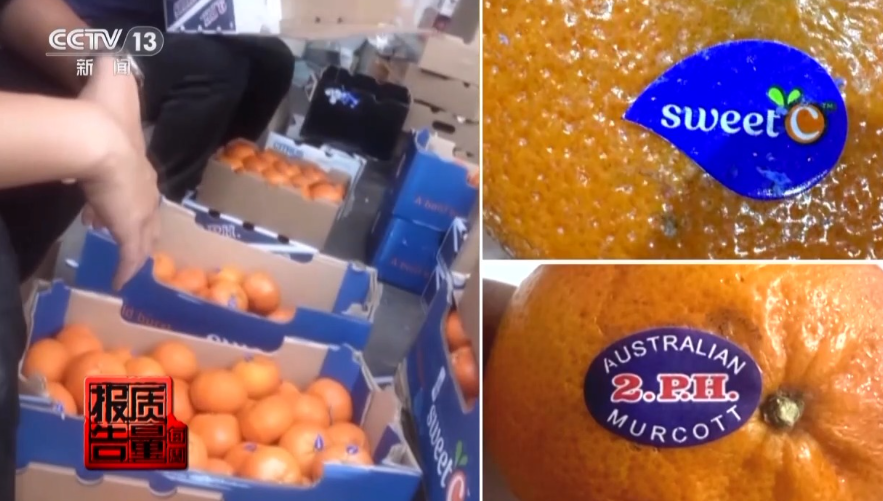 在北京水果批發市場內,記者發現有工人將原本貼上「sweetC」標籤的進口橙,換上了「2PH」、「CITRUS」字樣的標籤。「2PH」是澳洲橙的品牌,而「sweetC」則是南非橙,而兩者差價達5至10倍,因而把南非橙充當澳洲橙出售。