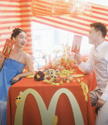 武漢一對95後新人於今年5月的一組「麥當勞婚禮」照片在社交平台上瘋傳
