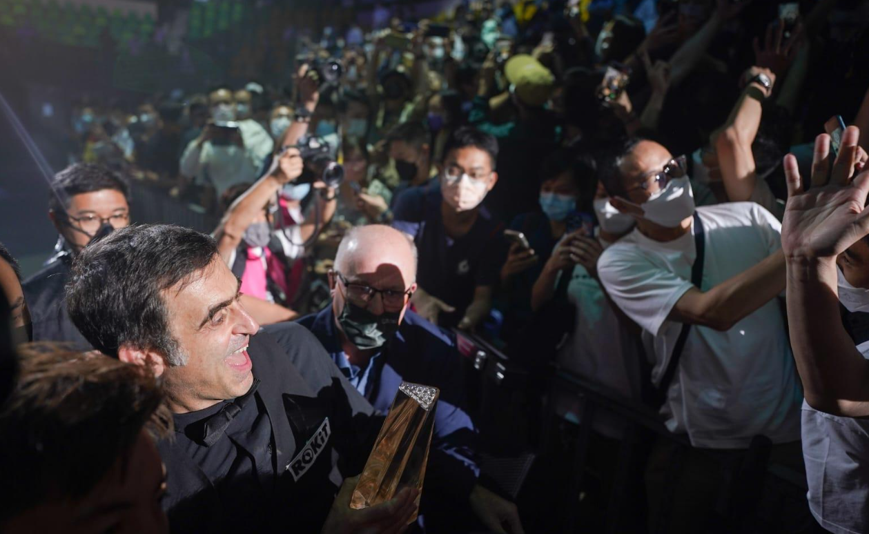 奧蘇利雲2022年來港參加香港世界桌球大師賽,受訪時大讚「香港一切都好正」 (資料圖片)