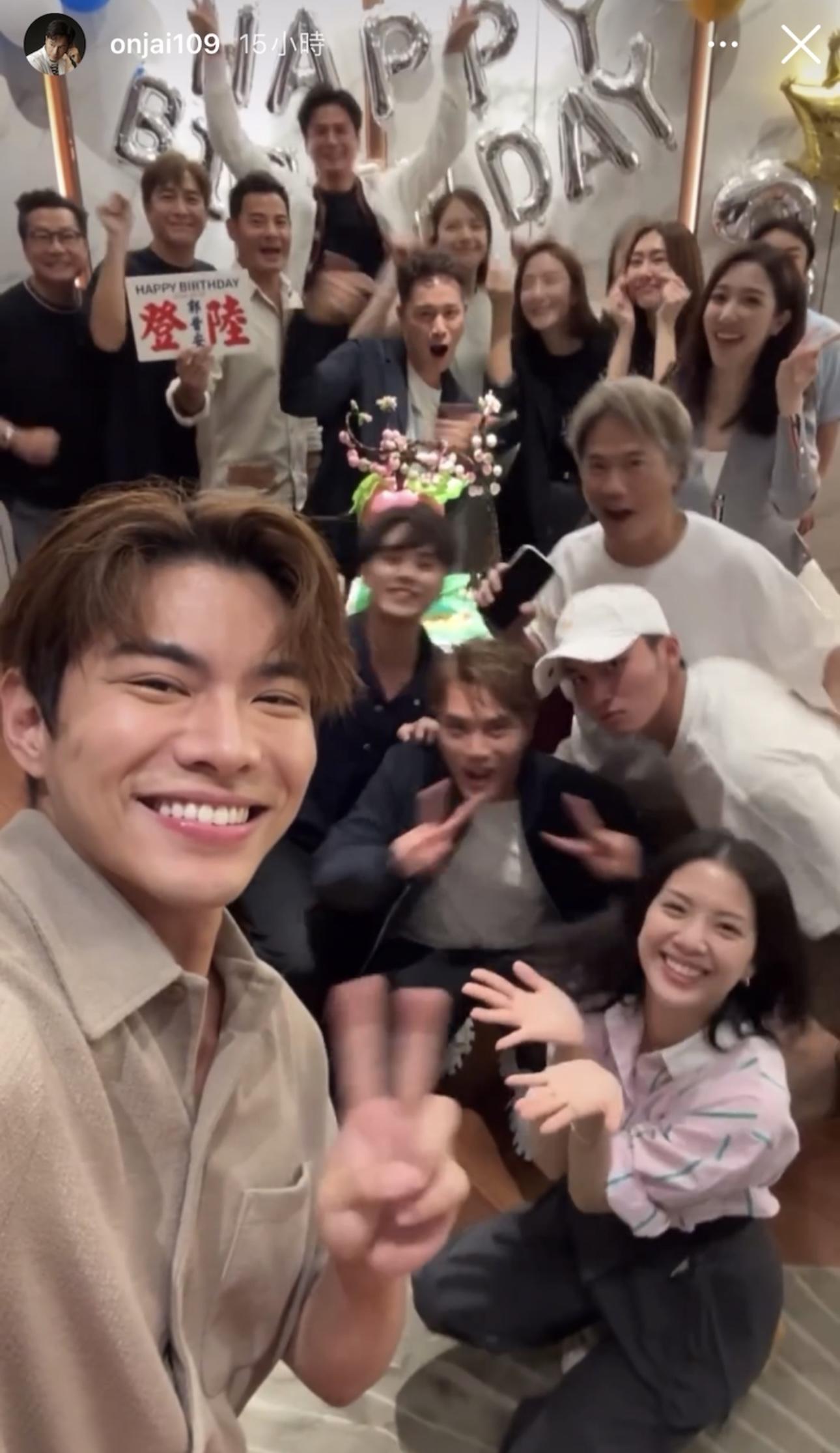 郭晉安與TVB小生花旦慶生。