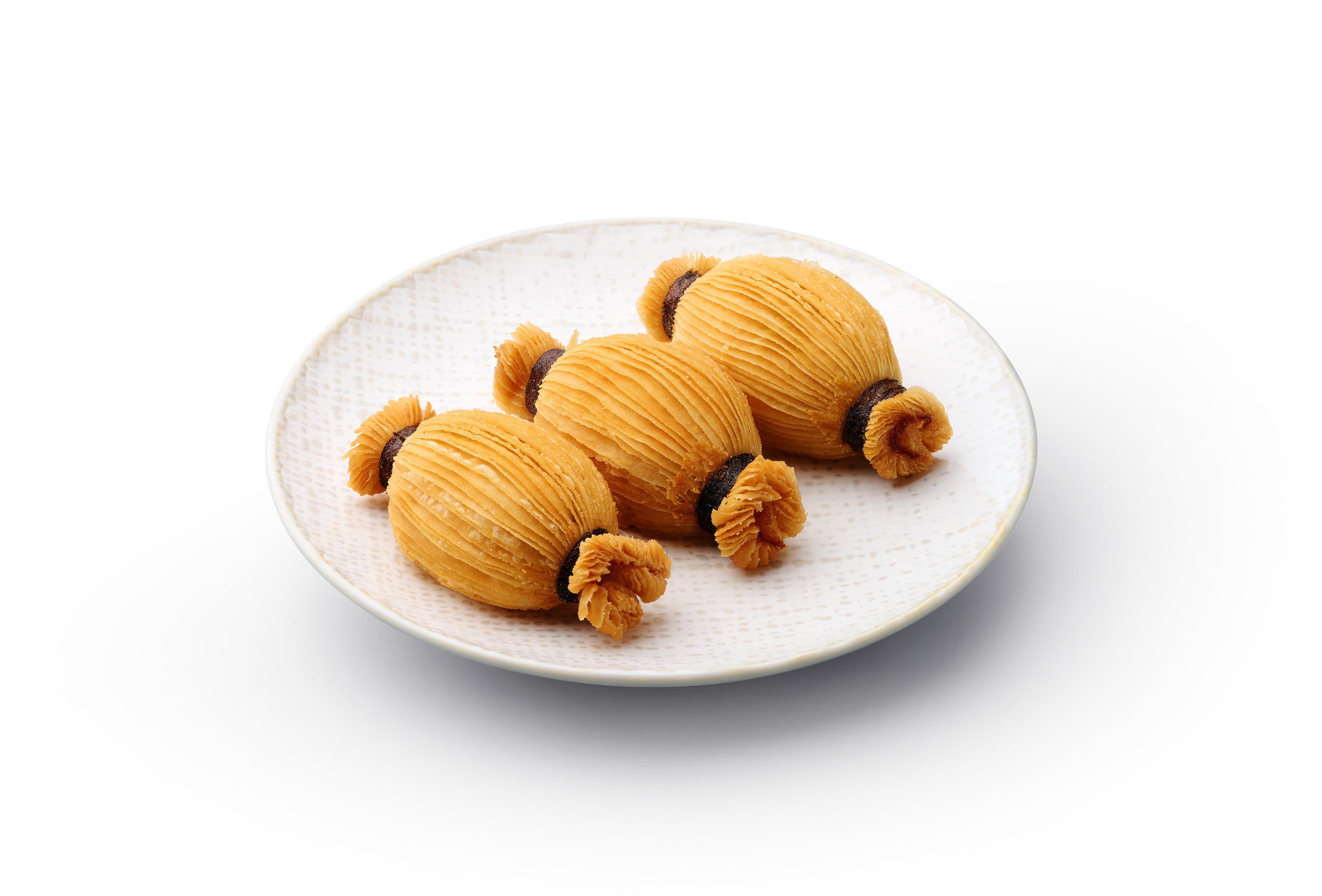 金黃榴槤酥(3個)$48 玩蓮藕造型,榴槤餡軟滑。