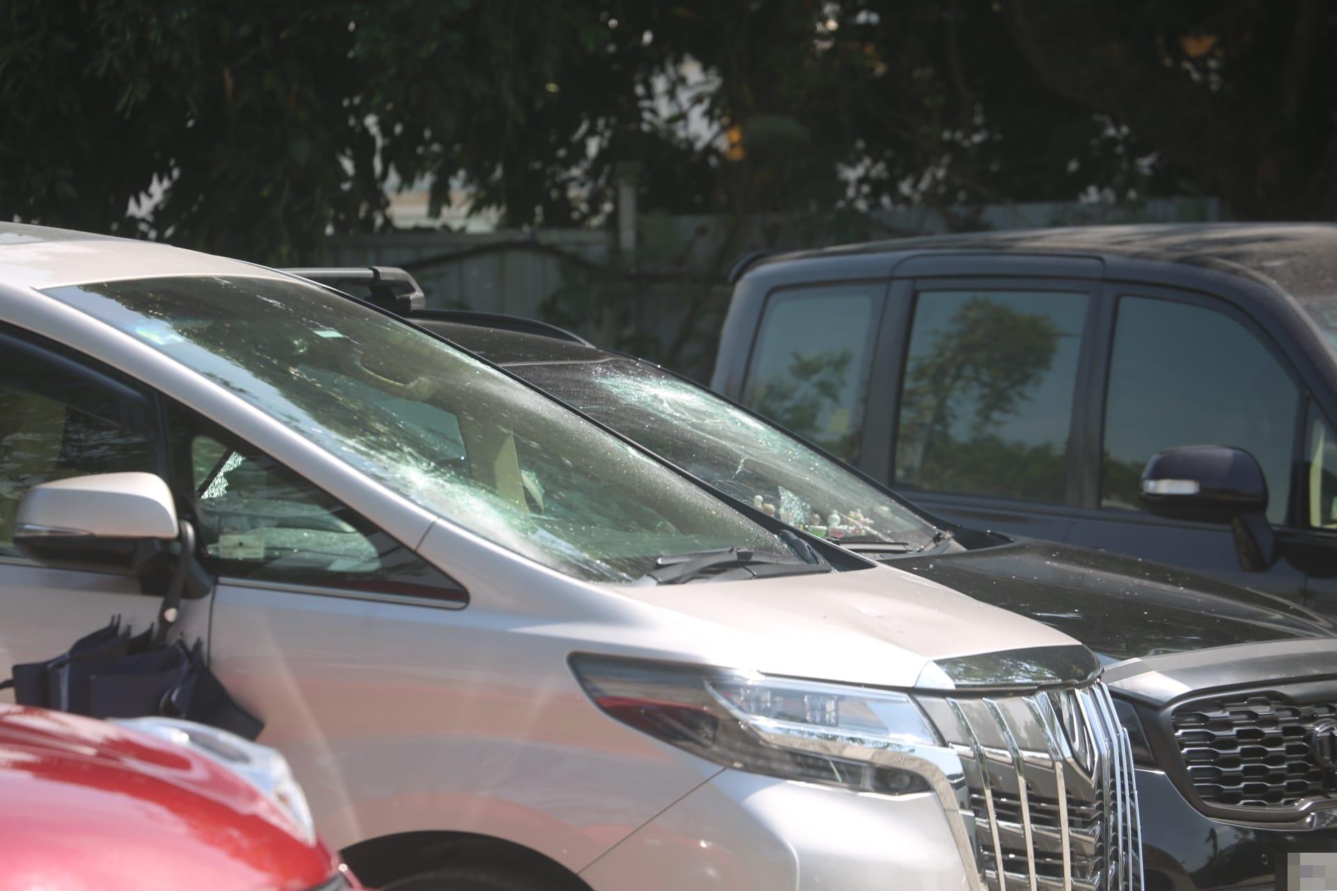 粉嶺兩個露天停車場有70多輛車遭刑毀。