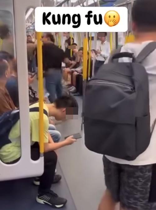 中年漢施展連還拳。(網片截圖)