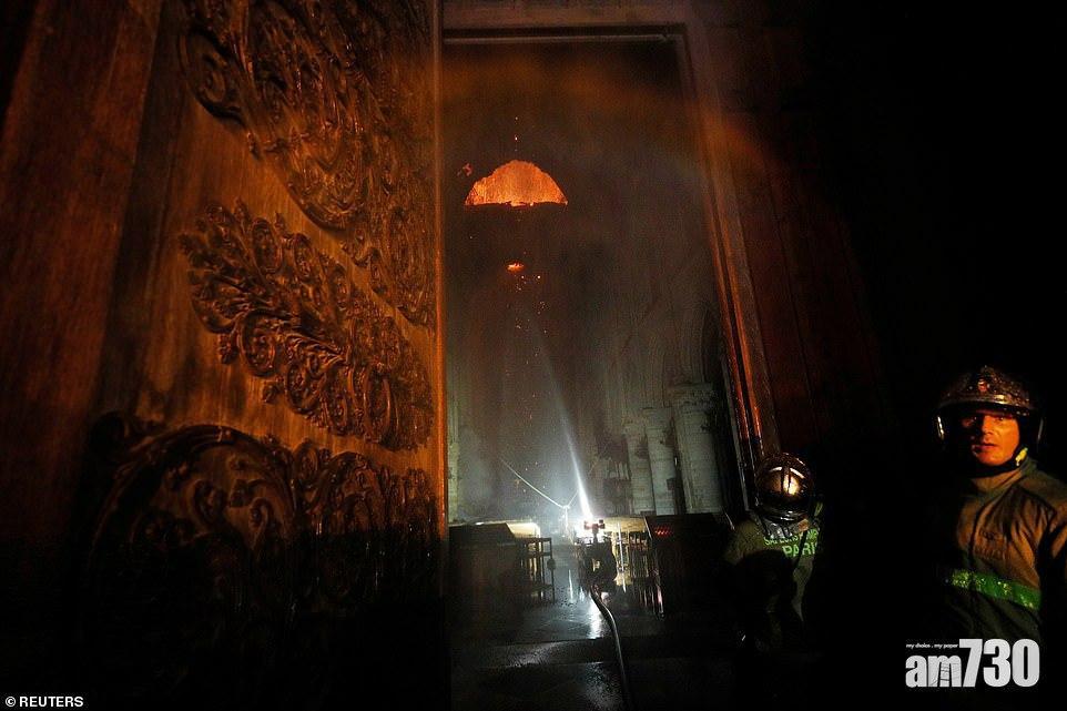 巴黎聖母院在2019年4月大火。(資料圖片)