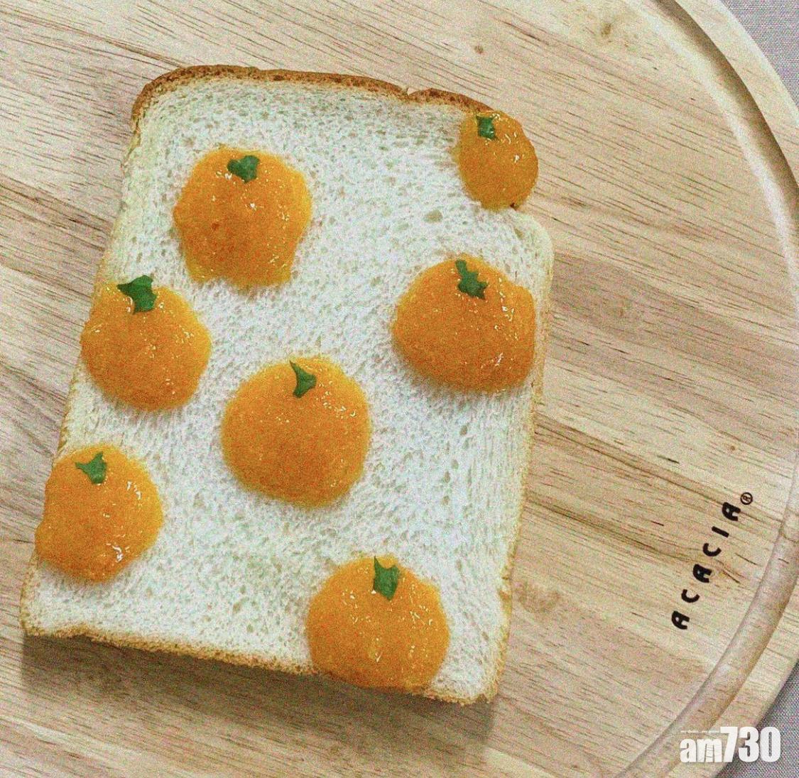 果醬做法︱低糖香橙果醬更可以利用果醬裝飾麵包。