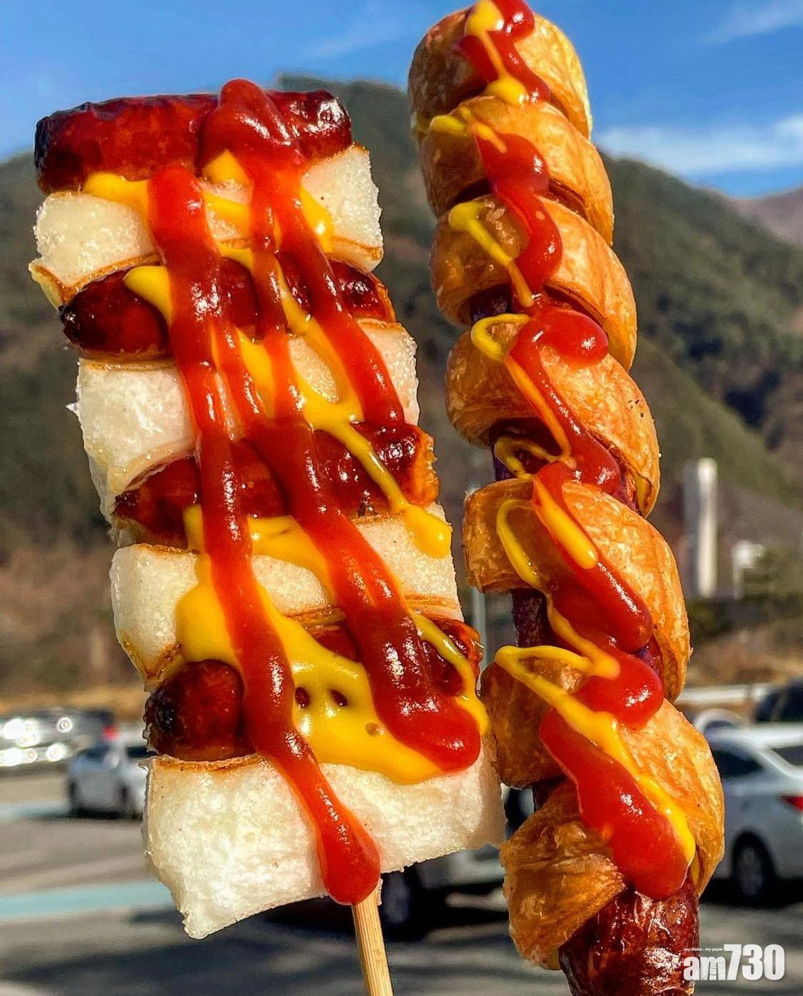 韓國年糕食譜|如果不喜歡韓式甜辣醬,年糕香腸串也可改成蕃茄醬和芥末醬。